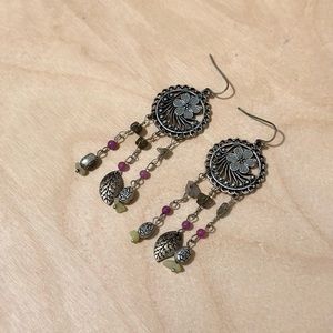 Antique Medallion floral dangle earrings